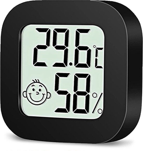 Hygrometer - Digitale Weerstation - Luchtvochtigheidsmeter - Thermometer Voor Binnen - Inclusief Batterij en plakstrip